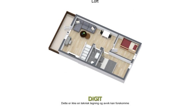 Myssmørberget 1 - 3D - Loft