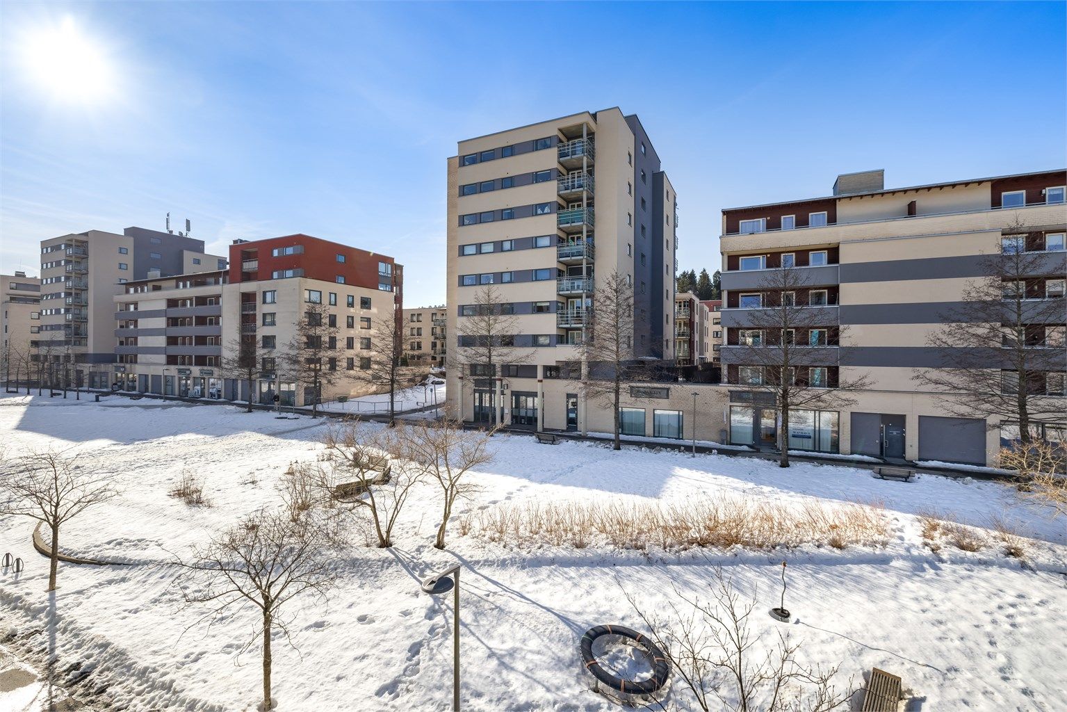 Utsikt fra balkongen.