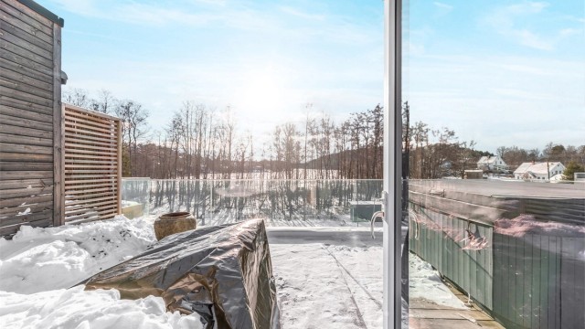 Utsikt fra takterrassen vinterstid