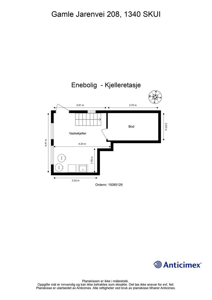 Plantegning enebolig, kjelleretasje