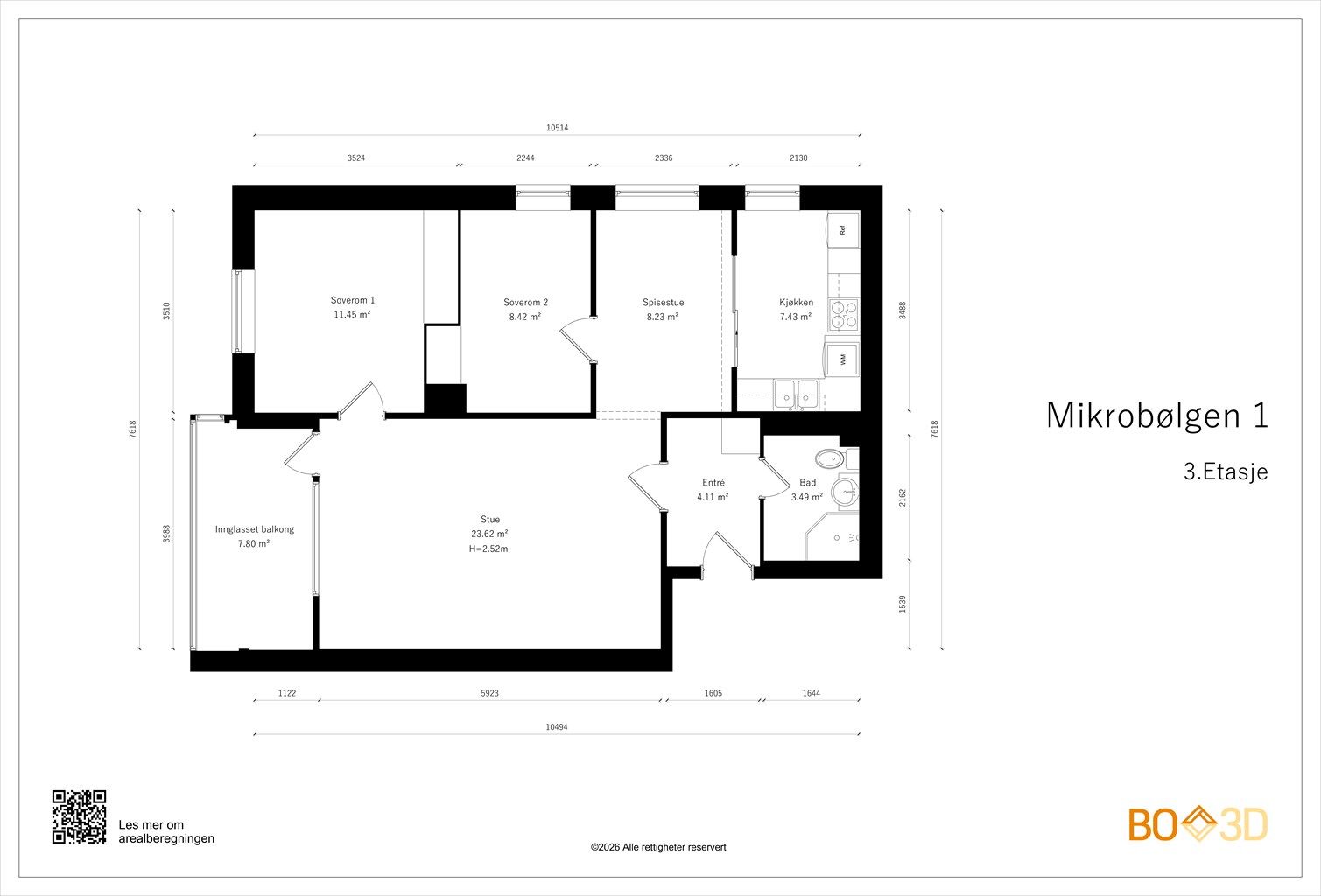 Vi starter med plantegningen slik at du får orientert deg i boligen!