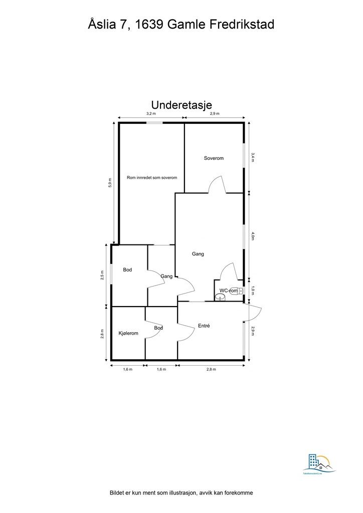 Veiledende skisse av underetasje.