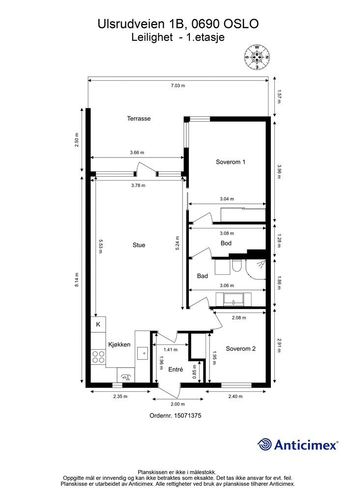 Plantegning, 1. etasje.