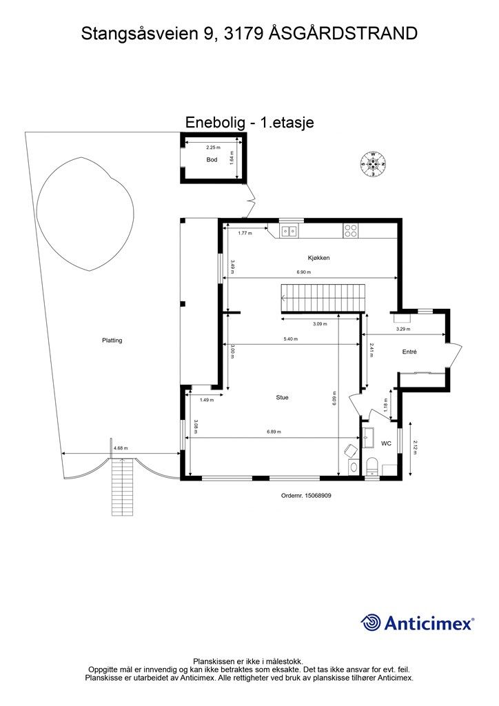 Plantegning hovedetasje