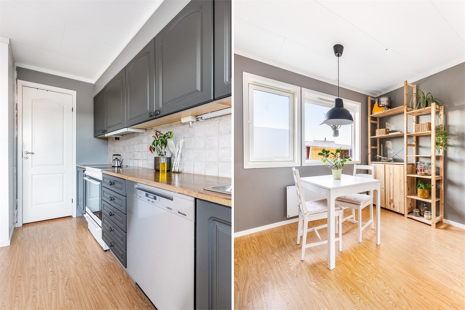 Smartbereder fra 2023 på 283 liter er montert i boden tilknyttet kjøkkenet. Boden har sluk i gulvet og opplegg for vaskemaskin.