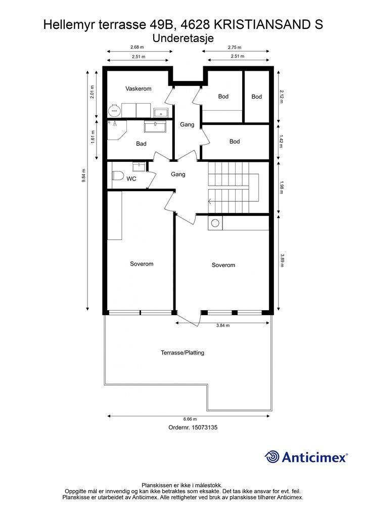 Vi starter med underetasjens plantegning. 