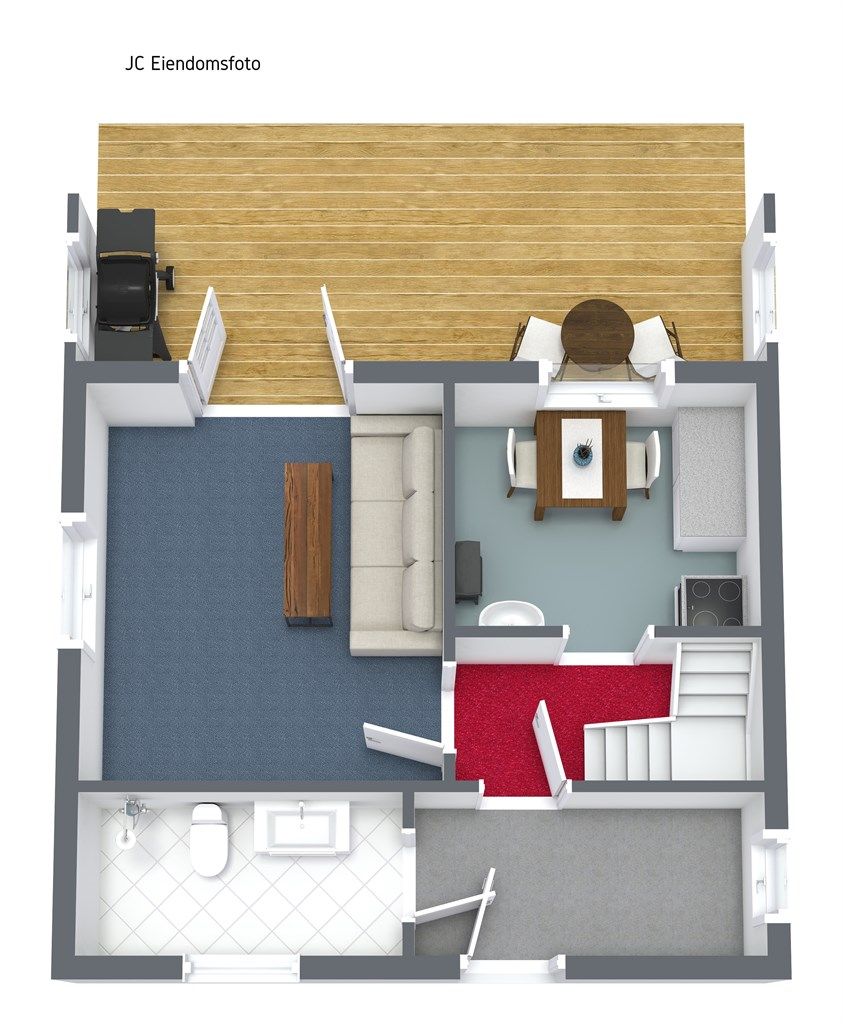 3 D plantegning 1. etasje