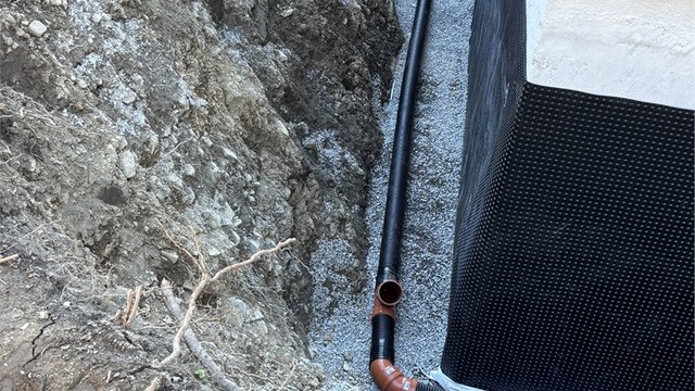 Bilde fra etablering av ny drenering og drensrør