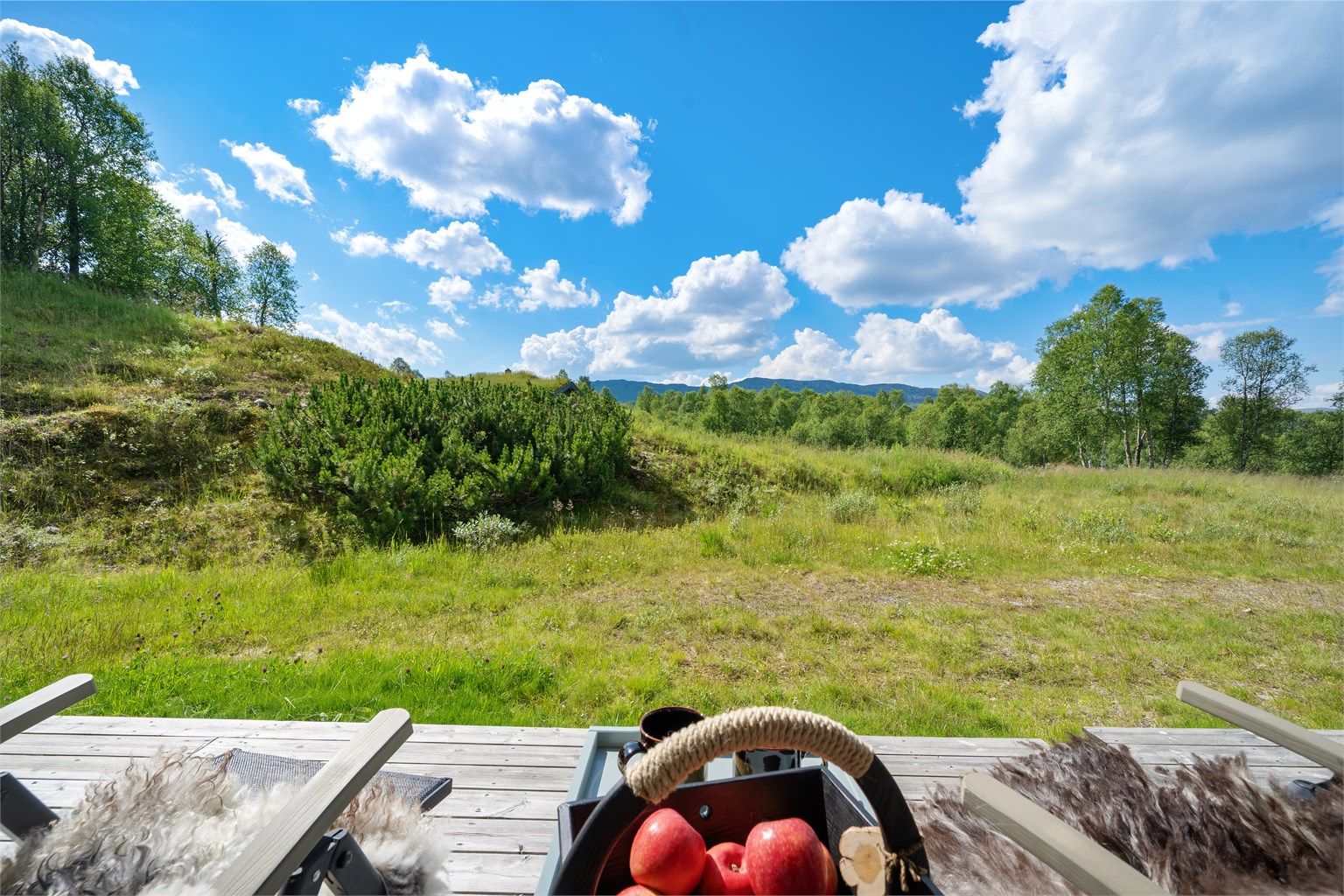 Rett ut i terrenget. Flott utsikt.