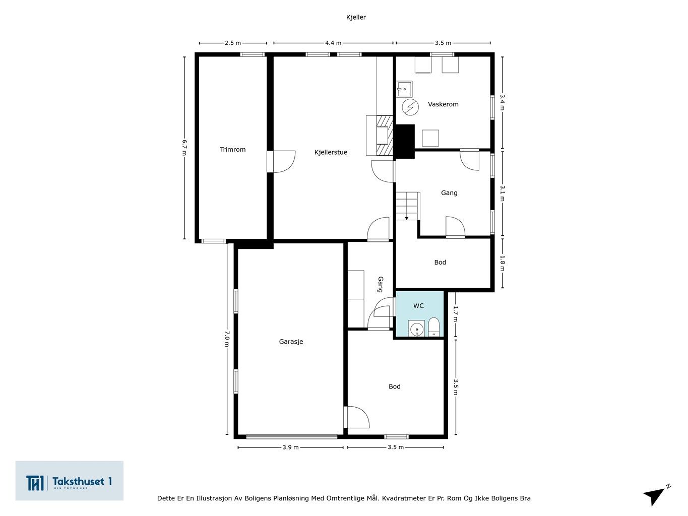 Plantegning kjelleretasje
