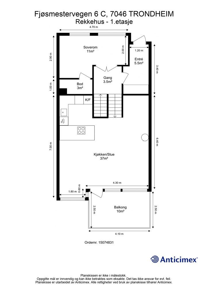 Planskisse 1. etasje. 
