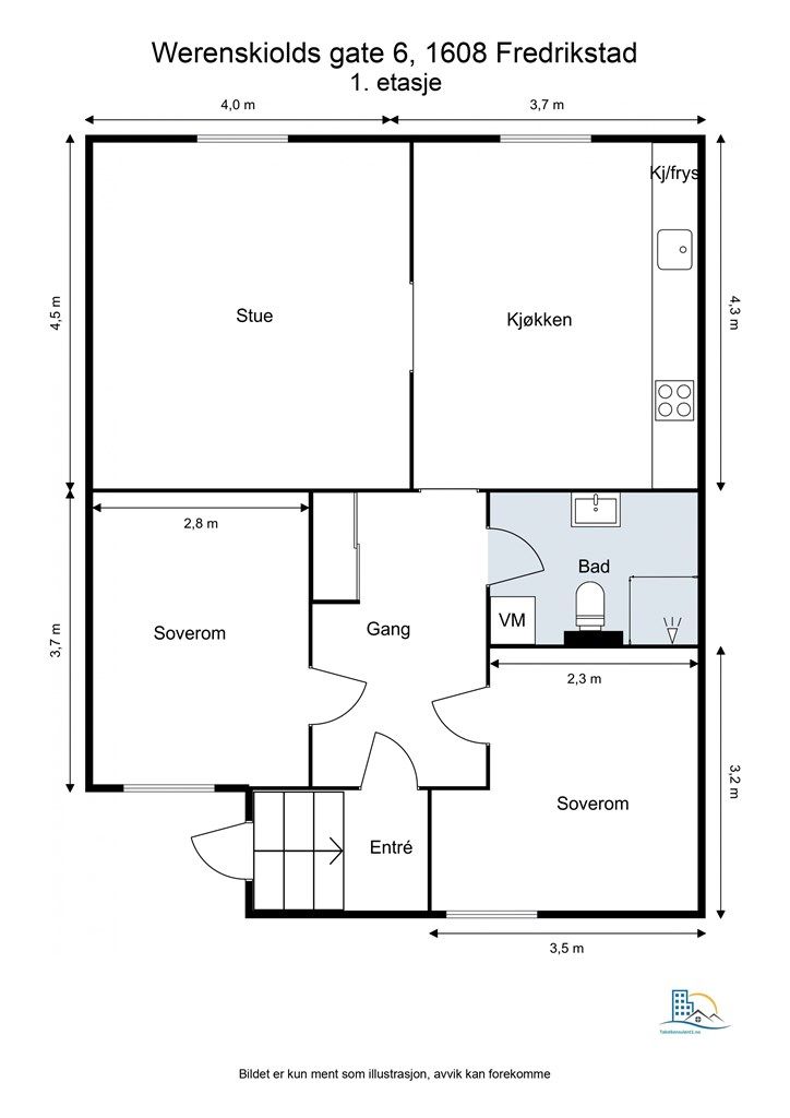 Stor kjellerbod på ca. 16 kvm. disponeres også av leiligheten.