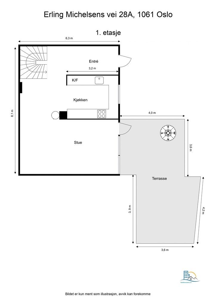 Plantegning 1. etasje.