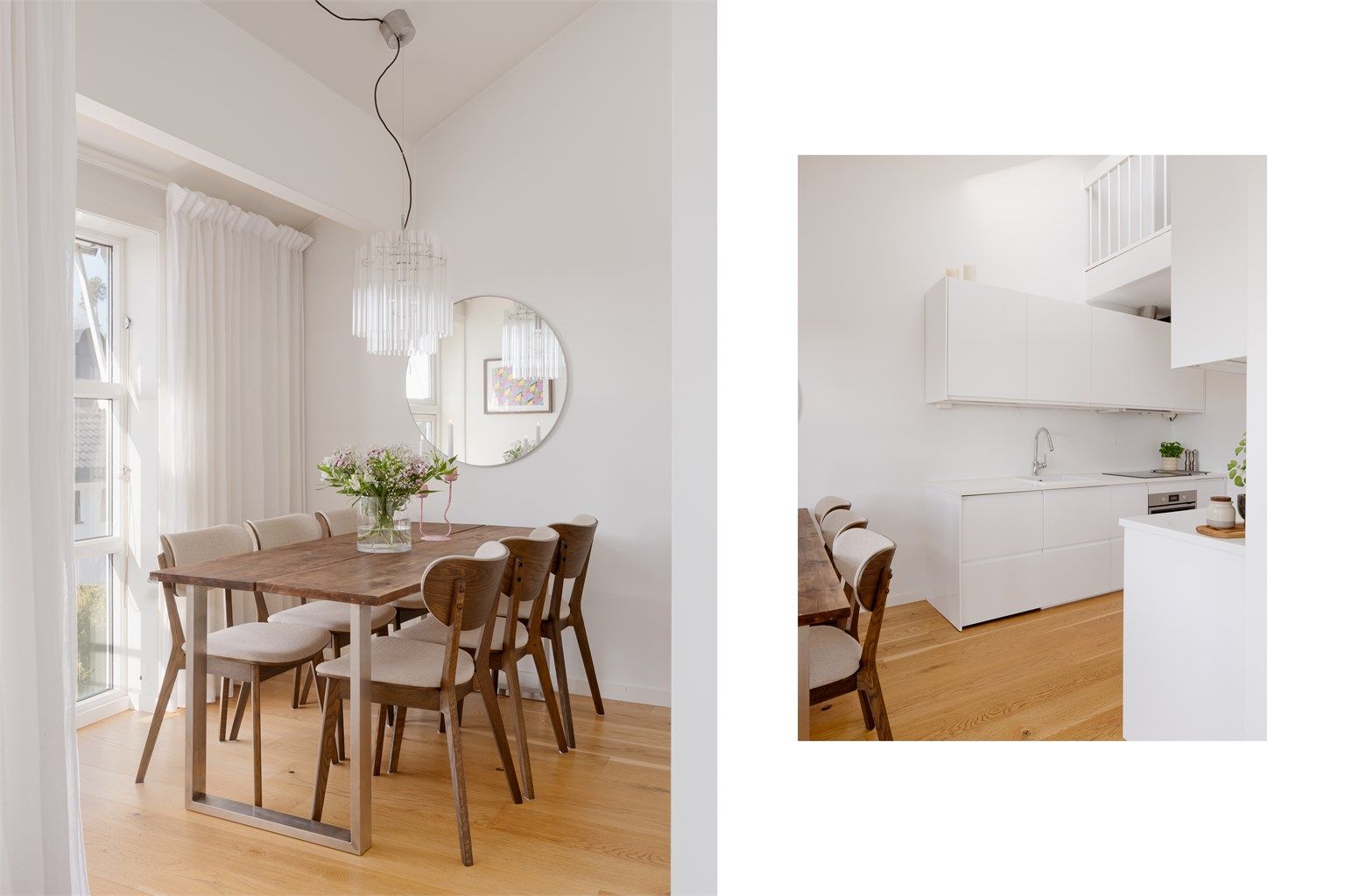 Kjøkkenet er holdt i en delvis åpen løsning mot stuen der du får en fin sone for matlagingen, samtidig som du har god kommunikasjon med gjestene. 