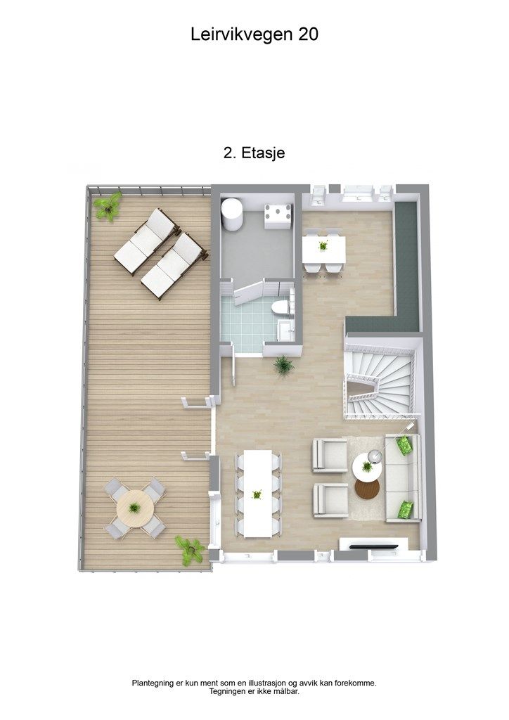 3 D plantegning 2. etasje