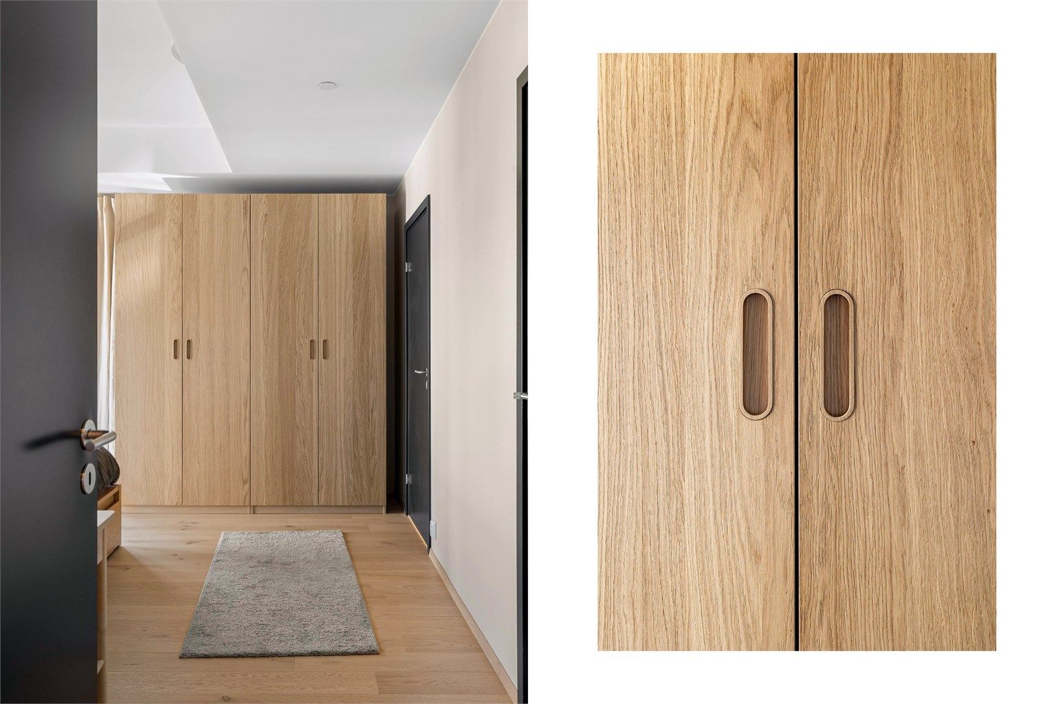 Svært gode oppbevaringsmuligheter i lekre skap.