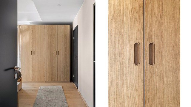 Svært gode oppbevaringsmuligheter i lekre skap.