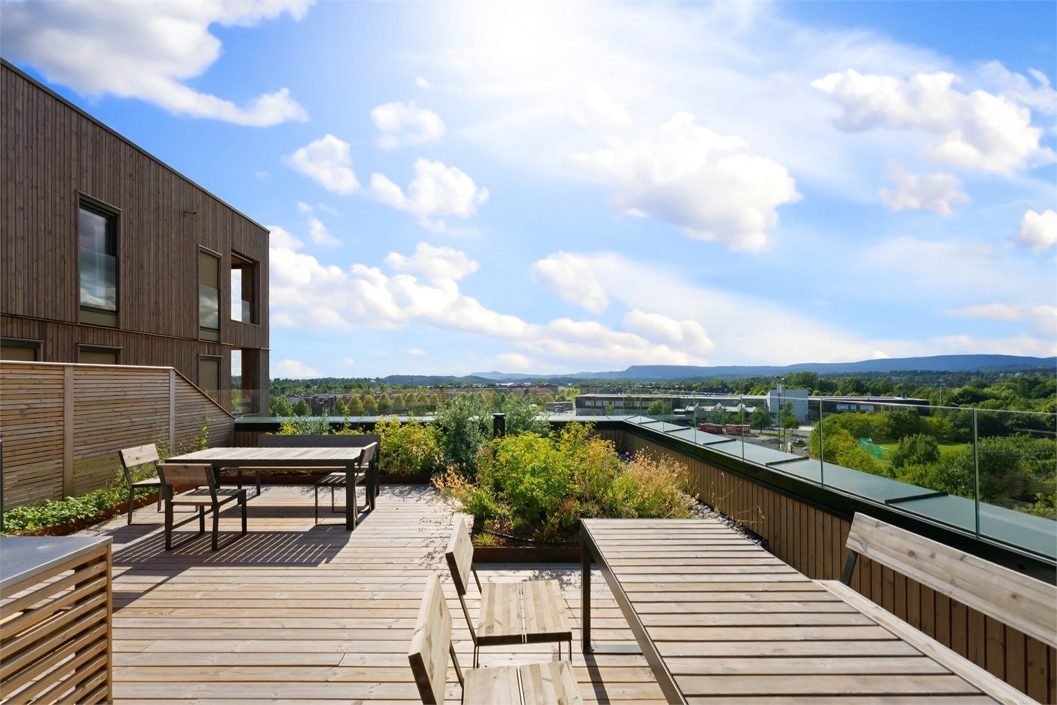 Tilgang til fantastisk takterrasse med 360 panorama