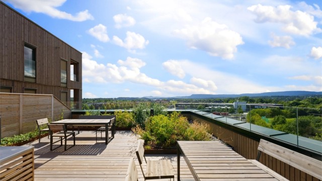 Tilgang til fantastisk takterrasse med 360 panorama