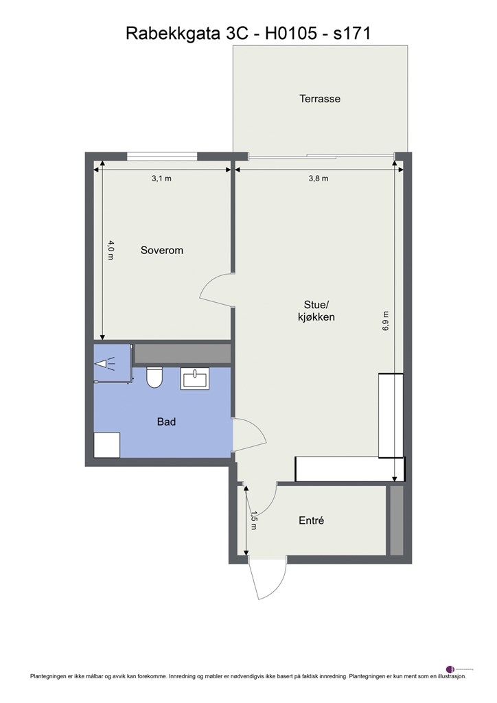 Veiledende skisse av første etasje.