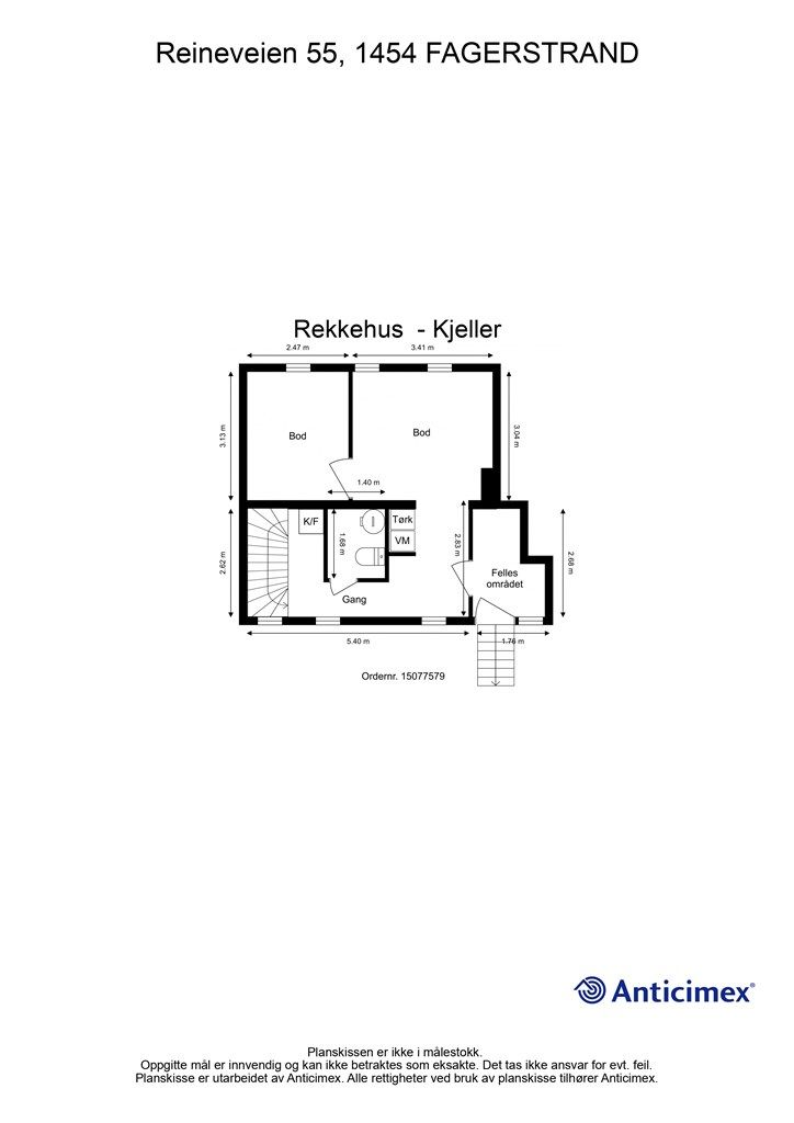 Plantegning kjelleretasje