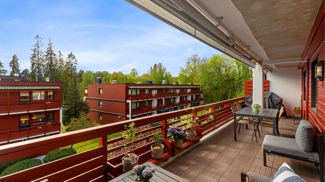 Her kan solen nytes fra ca. kl. 14:00 til 21:00 om vår-/sommertid