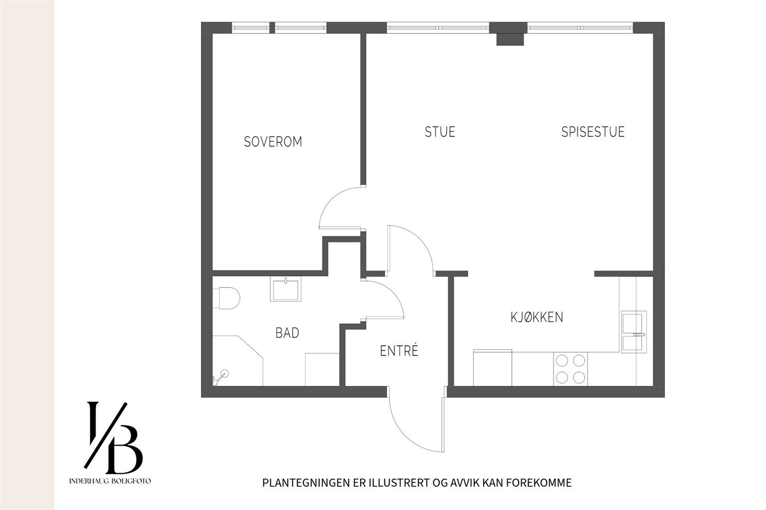 Plantegning - Leiligheten er oppmålt til 50kvm BRA-I