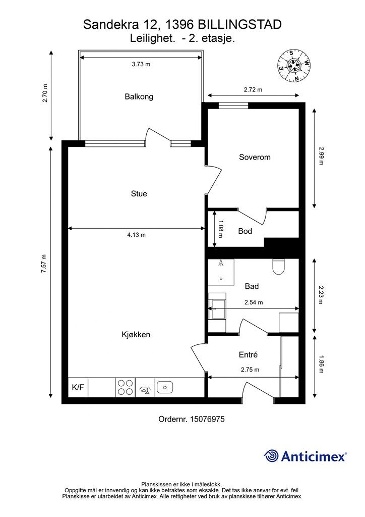 Plantegning over leiligheten 