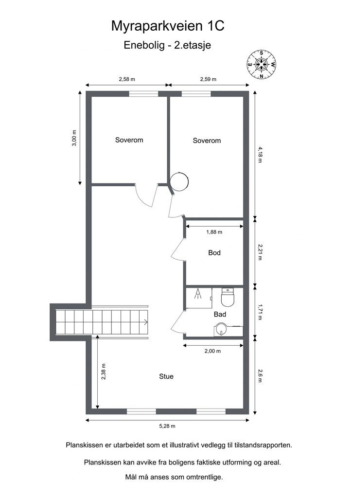 Vi starter med plantegning i 2. etg. slik at du får orientert deg i etasjen!