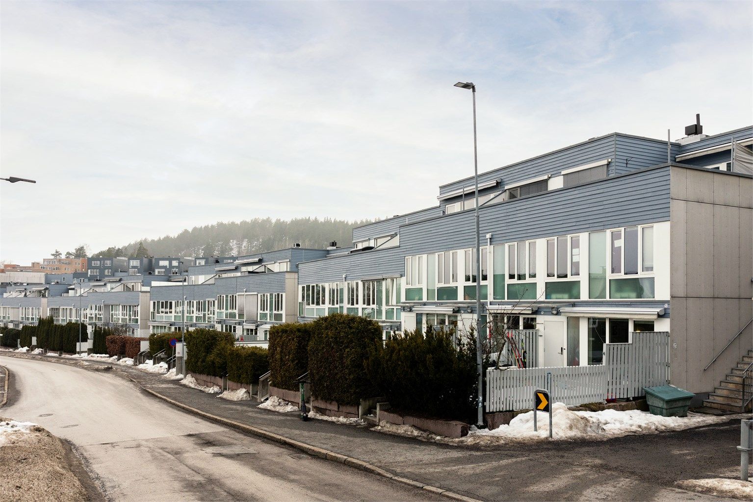 Toppetasje i moderne arkitektur i Årvollskogen