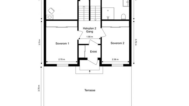 Veiledende skisse av nedre plan og kjeller.