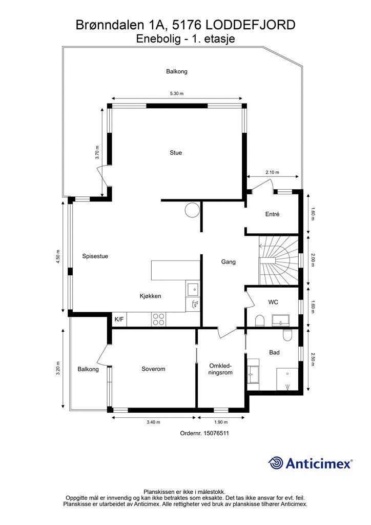 - Plantegning 1. etasje -