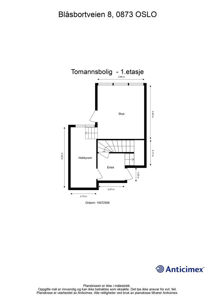 Plantegning, 1. etasje.