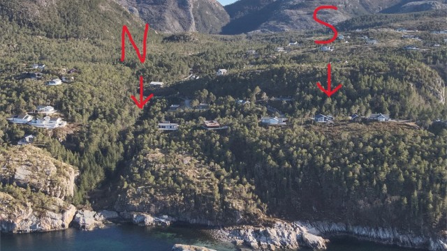 Oversikt over tomt Sør og tomt Nord