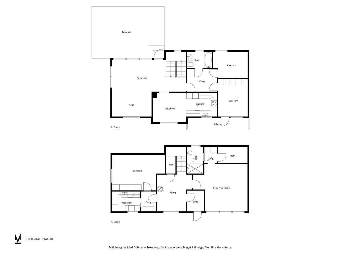 Plantegning begge etasjer