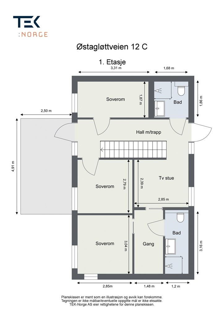 Plantegning første etasje.