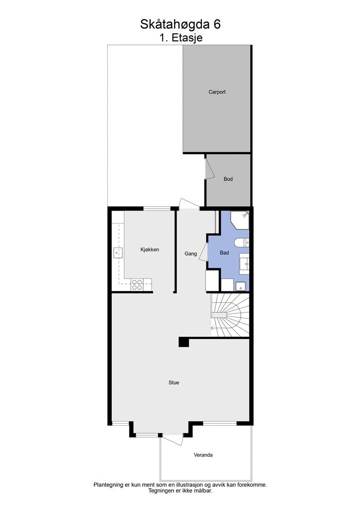 2 D plantegning hovedetasjen.