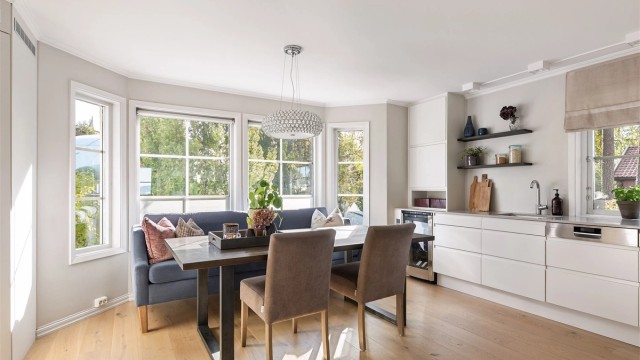 1-stavs parkett på gulvet