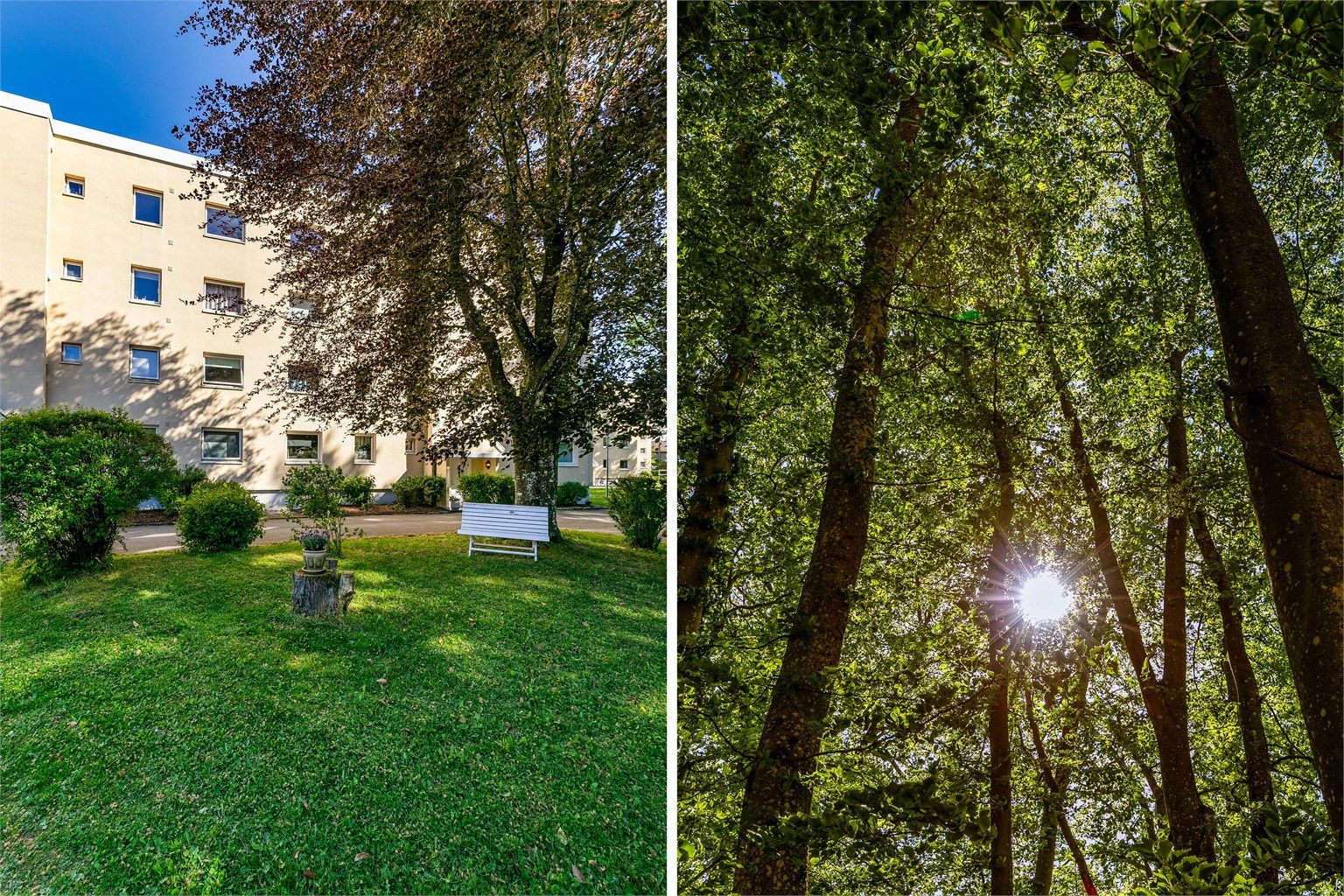 På borettslagets område finnes store, parkmessige grøntområder med sittegrupper og lekeplasser som kan benyttes av beboerne.