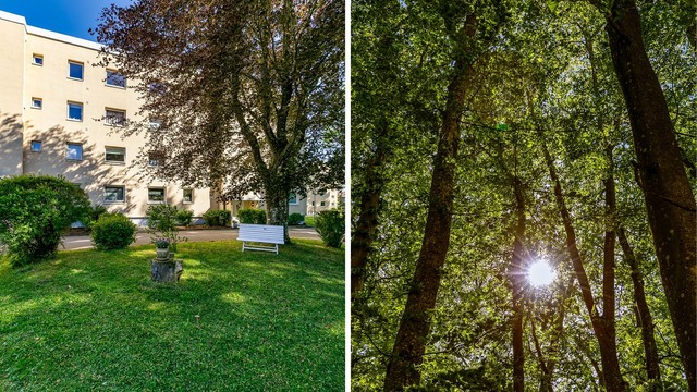 På borettslagets område finnes store, parkmessige grøntområder med sittegrupper og lekeplasser som kan benyttes av beboerne.