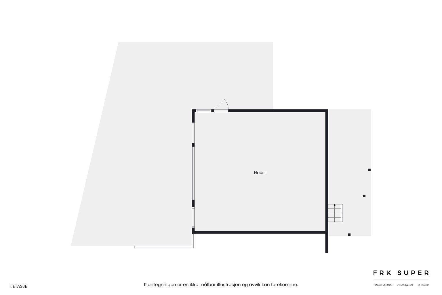 Planskisse sokkeletasje i naustet.