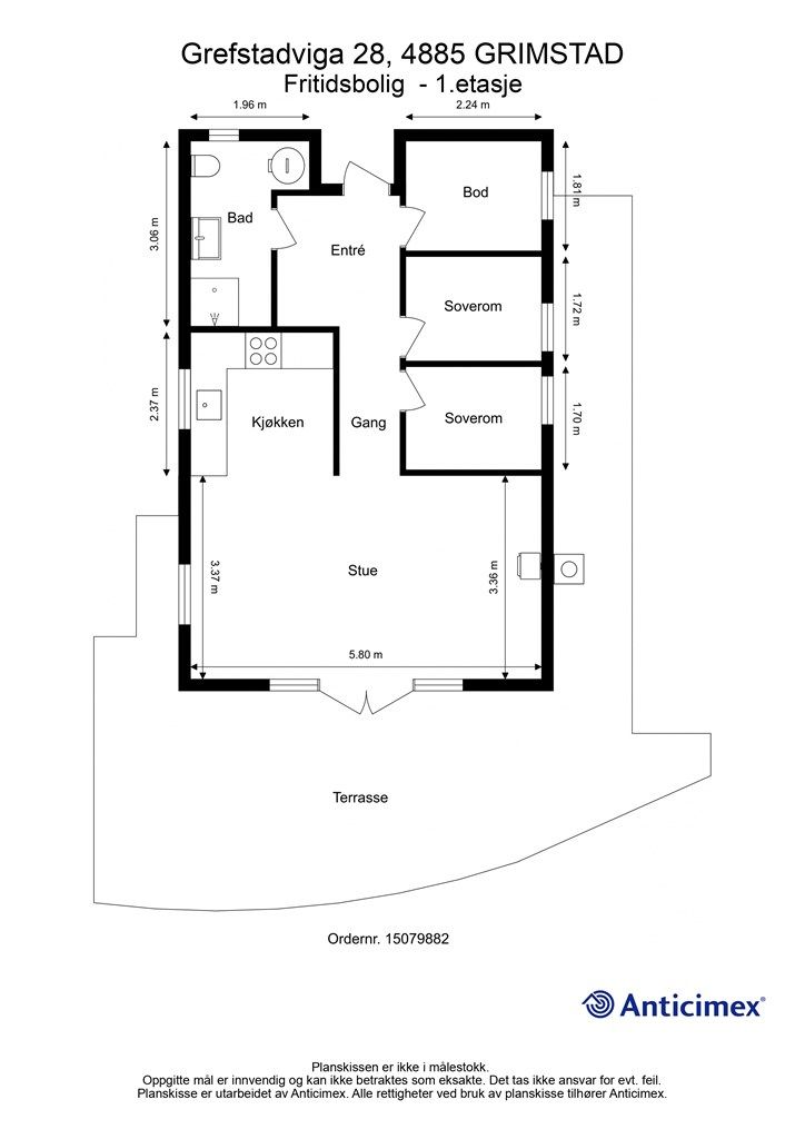 Plantegning av Fritidsbolig - 1.etasje