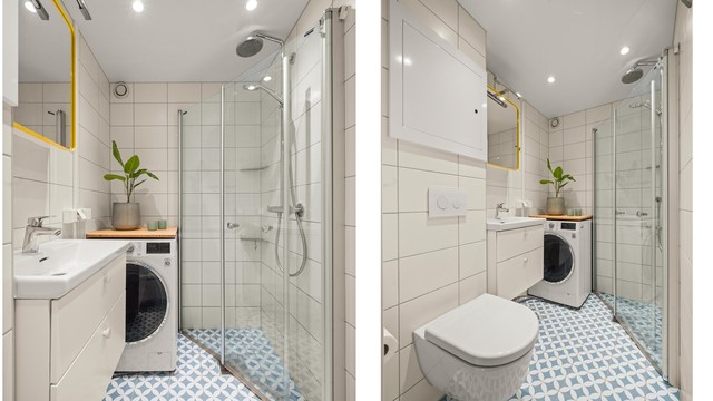 Badet ble rehabilitert i regi av borettslaget i 2018 og holder en moderne, tidløs standard.