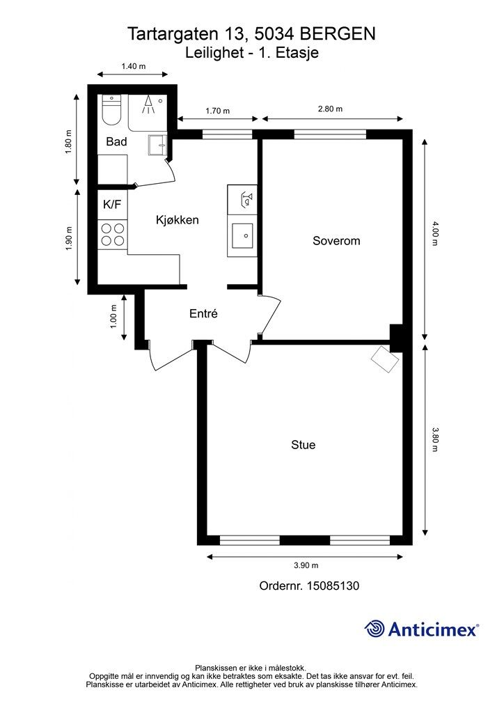 Leilighetens planløsning