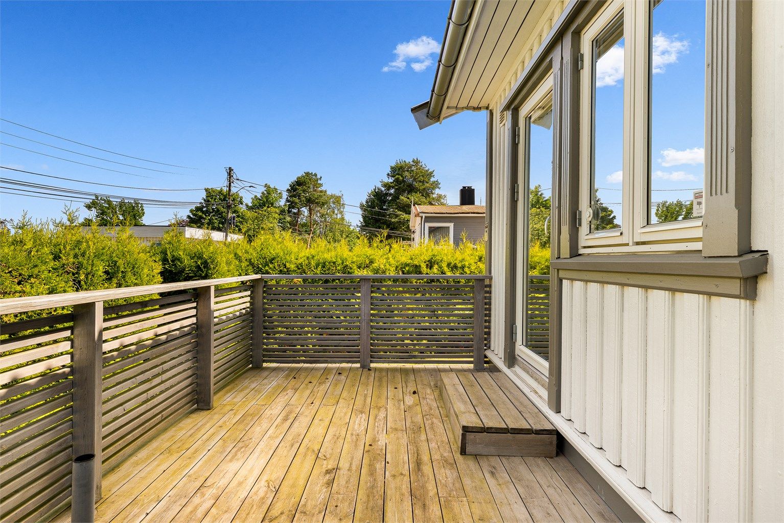 Nordvendt terrasse.