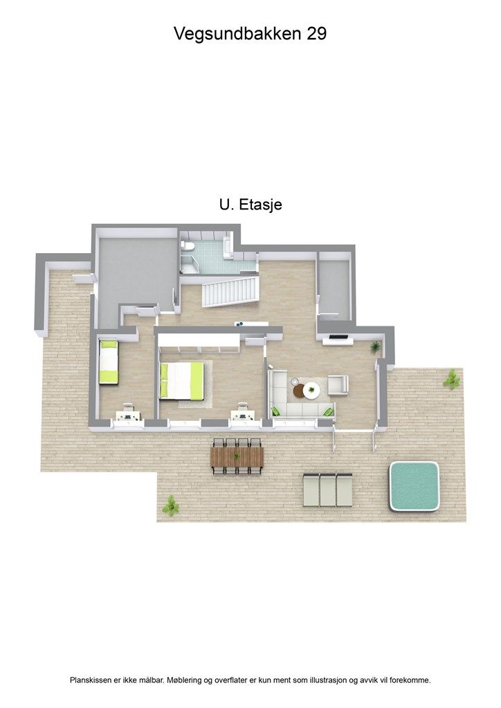 3 D plantegning underetasje
