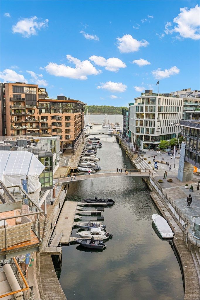 Umiddelbar nærhet til kanalen, sjøbadet på Tjuvholmen og Havnepromenaden.