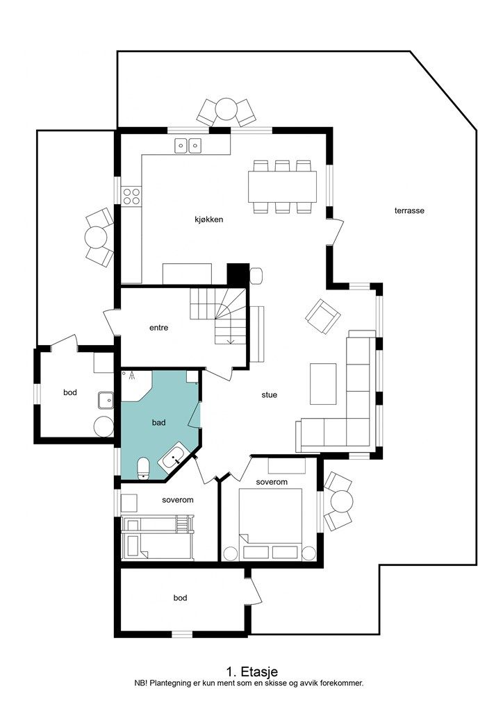 Plantegning 1. etasje 