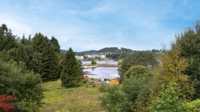Fra eiendommen er det åpent utsyn over nærområdet og sjøen.