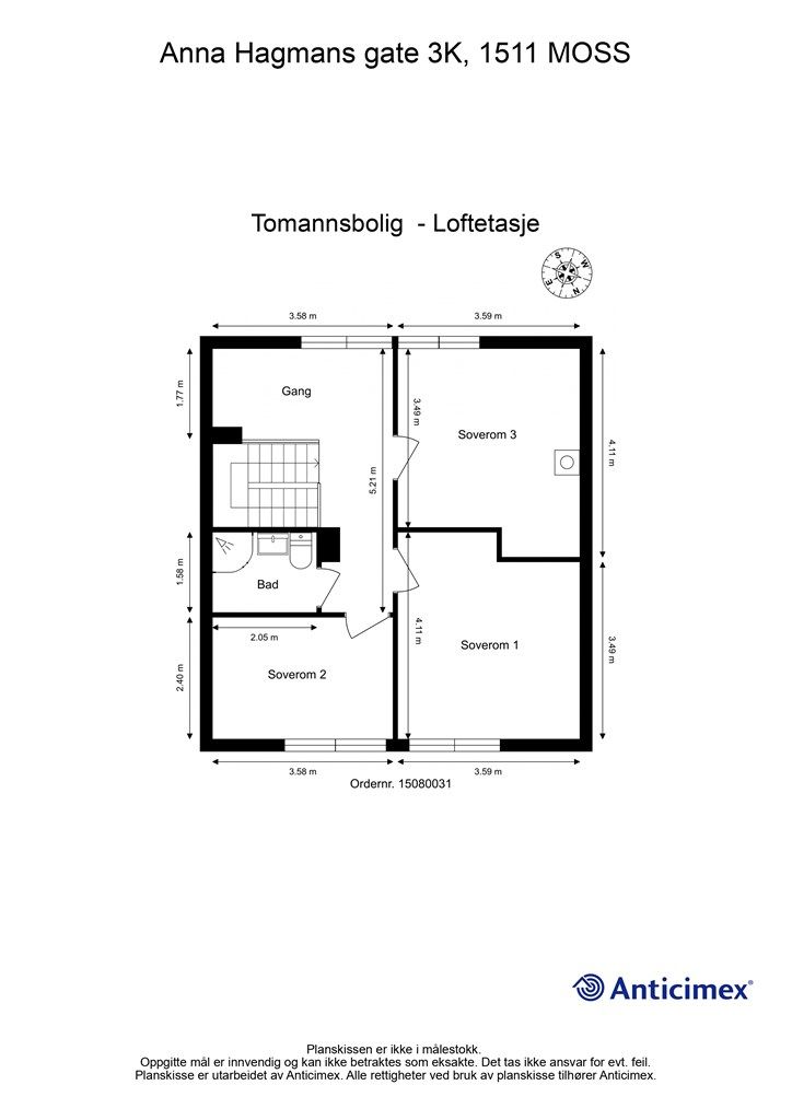 Veiledende skisse av andre etasje.